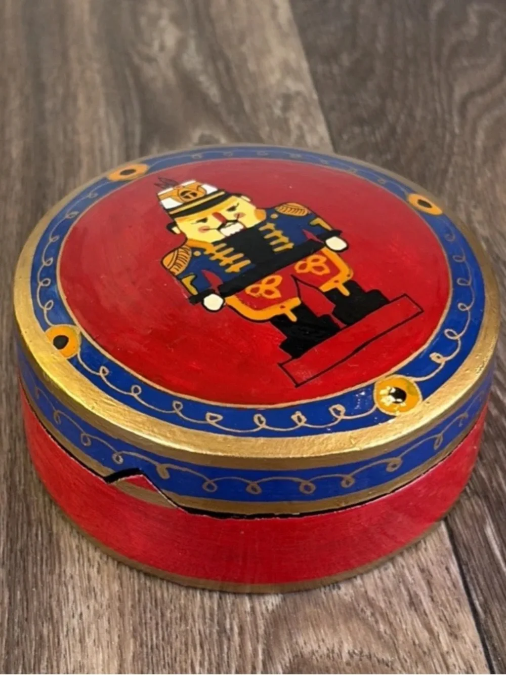Bombay & Co Christmas Nutcracker Coaster Set of 6 w/Storage Box Made In India